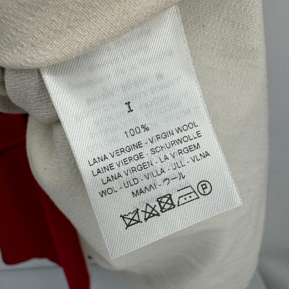 Forte_Forte Red Wool‎ Winter Overcoat Button Front Detachable Sleeves - Picture 11 of 15